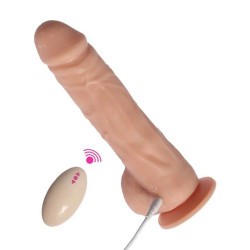 Big Detective Şarjlı Uzaktan Kumandalı Titreşimli Gerçekçi Dildo 19 cm