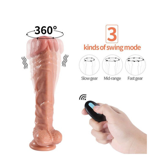 Jihad Knight  Uzaktan Kumandalı Şarjlı Realistik Penis Döner Başlı 25.5 cm